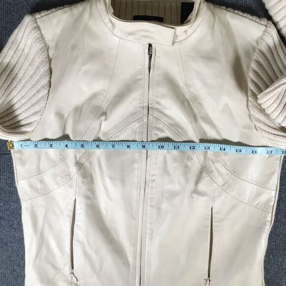 VS2 by Vakko leather and wool sweater jacket ladies size small - Picture 12 of 14